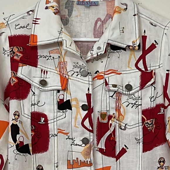 Drama Jacket 100% Linen Four Front Pockets - Picture 2 of 11